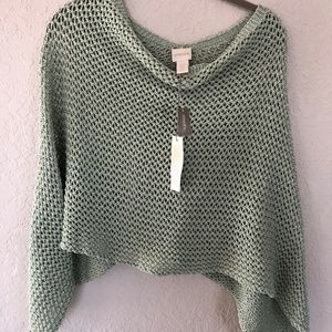CHICO'S Dominique Sutton Poncho “Mint Shimmer” Light Green NOSZ NWT